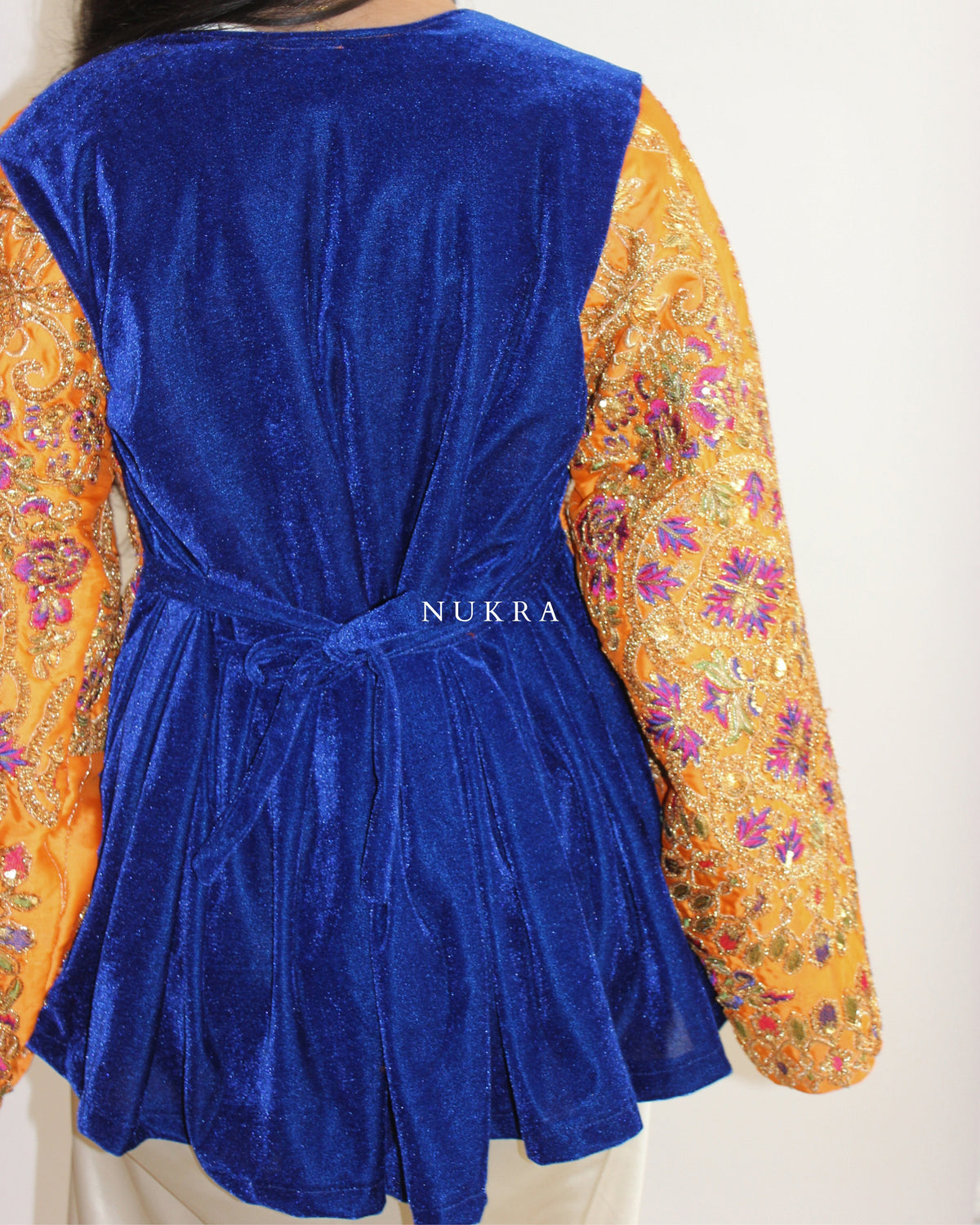 Bespoke Orange and Navy Detailed Jacket