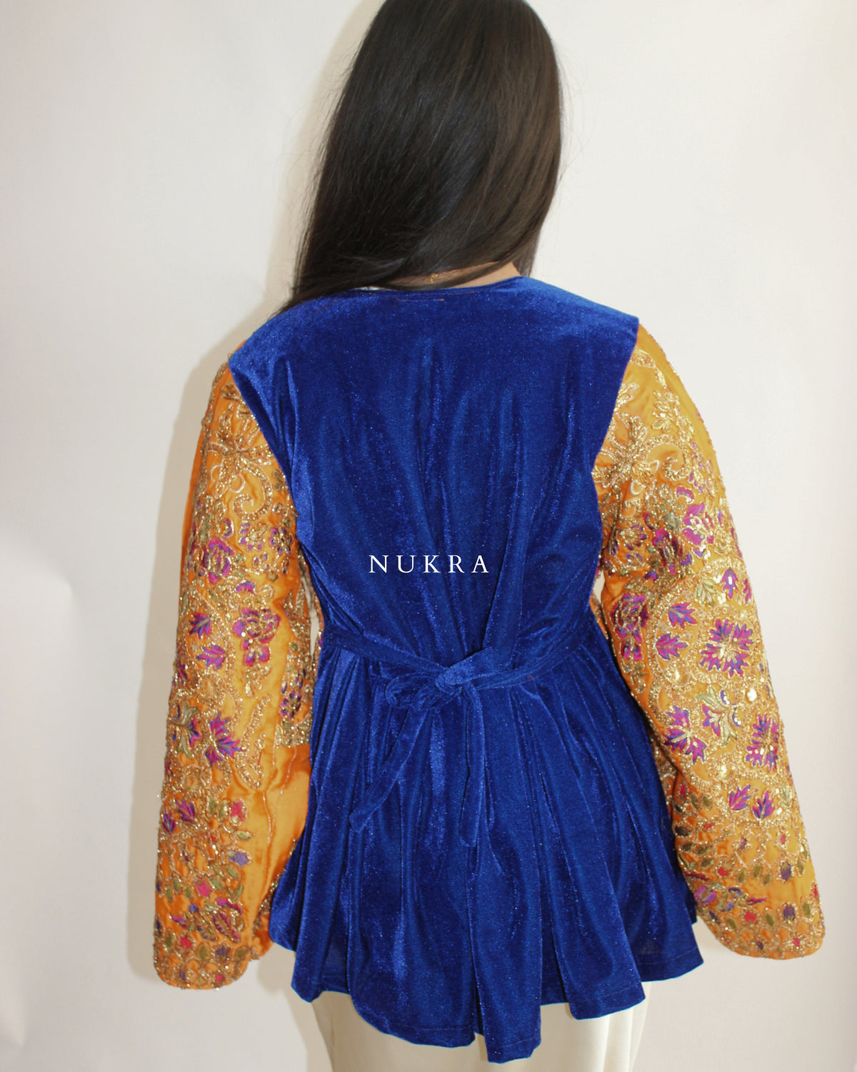 Bespoke Orange and Navy Detailed Jacket